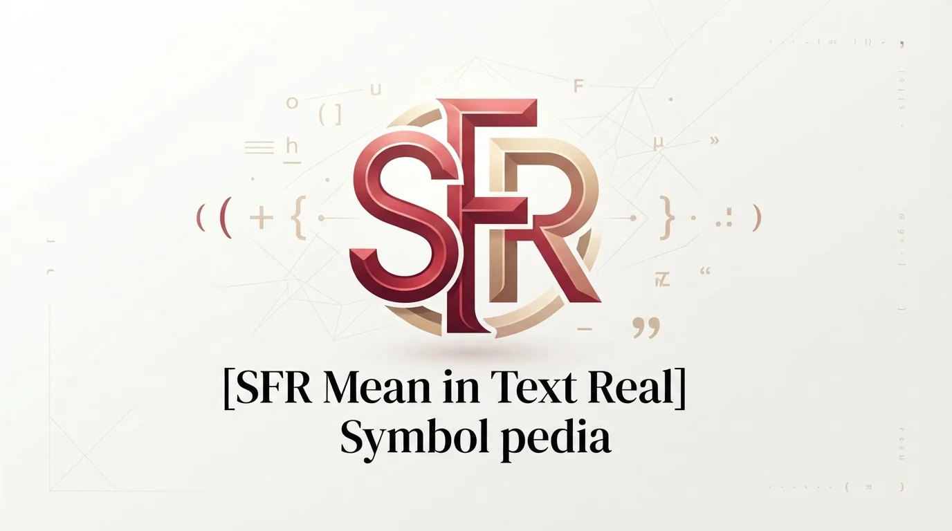 What Does SFR Mean in Text Real Meaning 2026